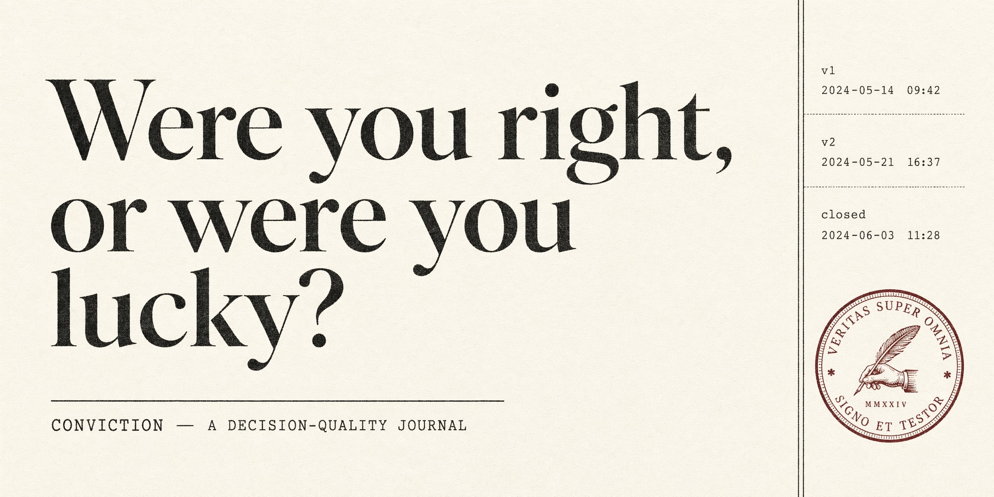 Conviction decision journal title card